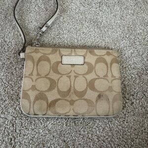 Coach Beige Signature C Wristlet vintage